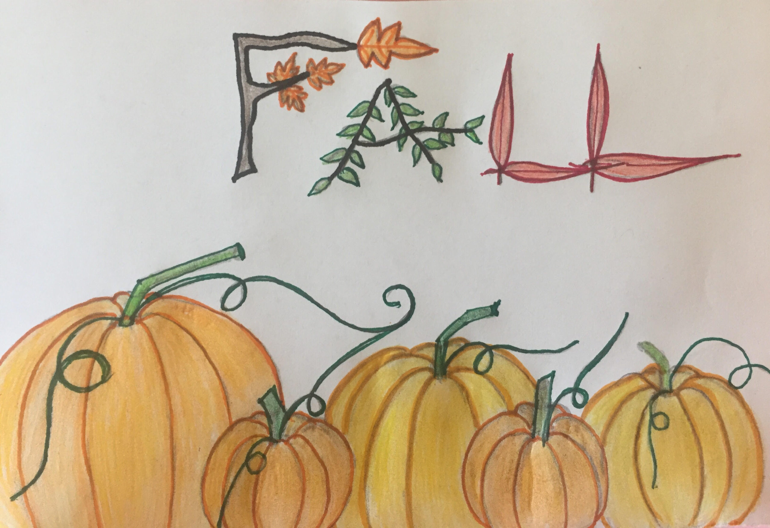 How to Draw Pumpkins /Pumpkin Patch tutorial • Eat Write Create